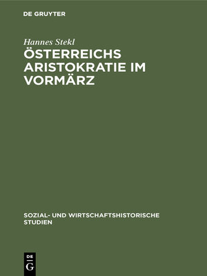 cover image of Österreichs Aristokratie im Vormärz